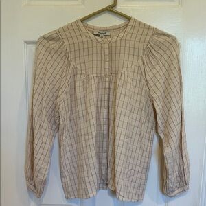 Madewell Boho Cream Plaid, XXS